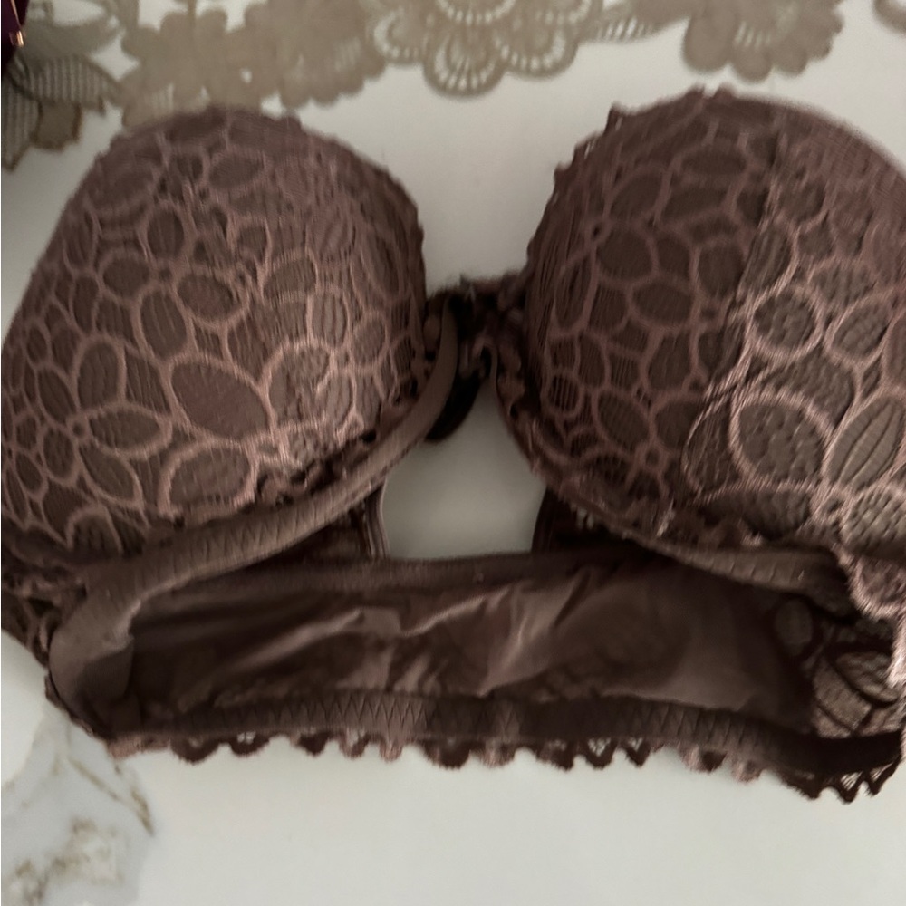 Two Victoria secret bras brown and blueish grey
